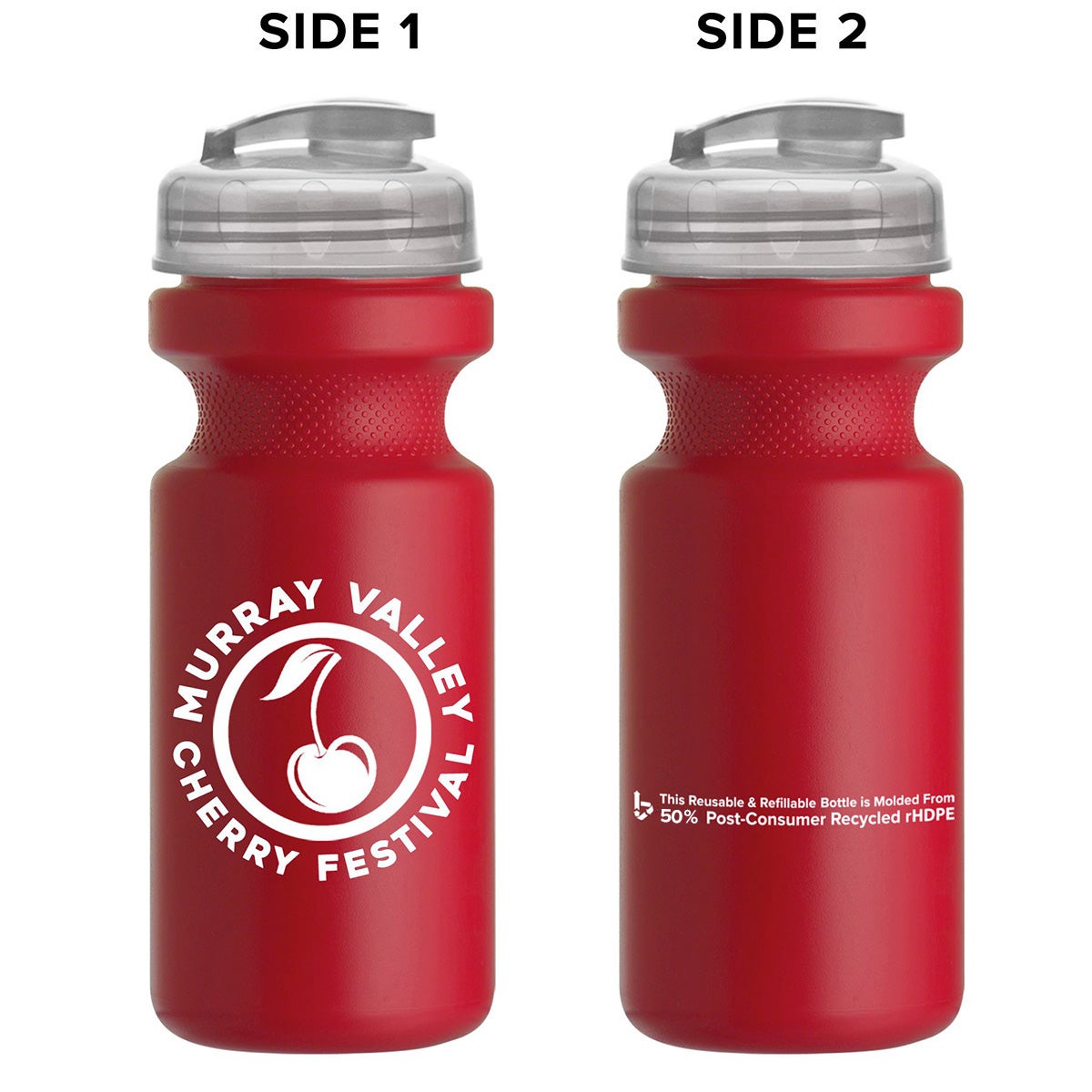 Flip Top Water Bottle Recycled USA Made 22 oz Eco Promotional